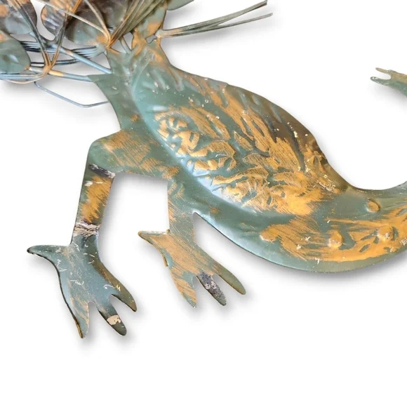 Vintage MCM Wall Decor Tin Peacock PAIR (Made in Hong Kong) Circa 1950-1960s - Picture 3 of 11